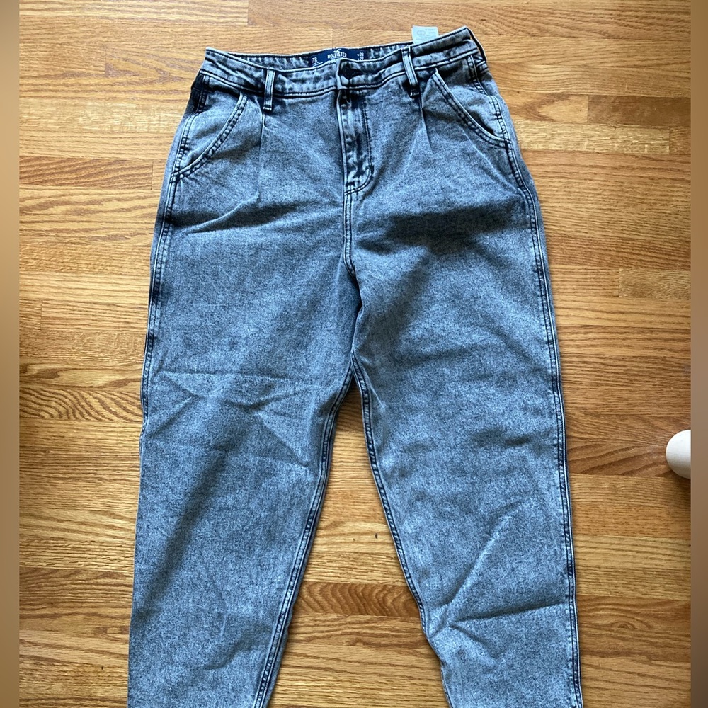 dark wash high rise mom jeans